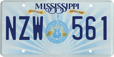 MS license plate NZW561
