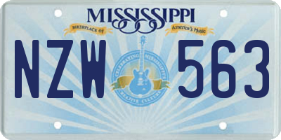 MS license plate NZW563
