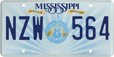 MS license plate NZW564