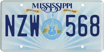 MS license plate NZW568