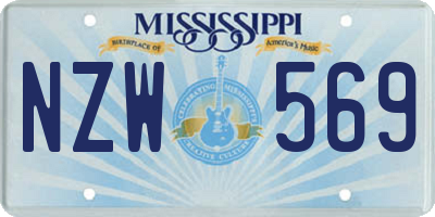 MS license plate NZW569