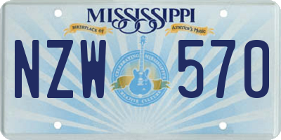 MS license plate NZW570