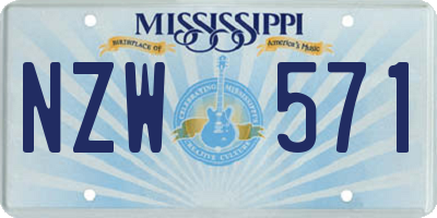 MS license plate NZW571