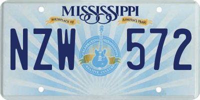 MS license plate NZW572