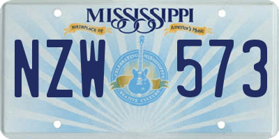 MS license plate NZW573