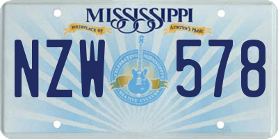 MS license plate NZW578