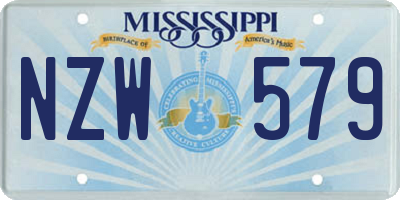 MS license plate NZW579