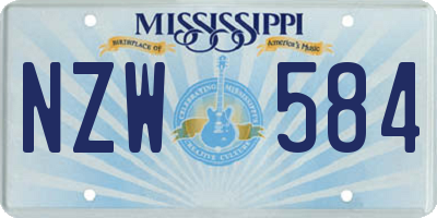 MS license plate NZW584