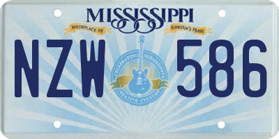 MS license plate NZW586
