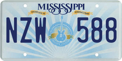 MS license plate NZW588