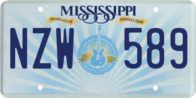 MS license plate NZW589