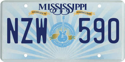 MS license plate NZW590