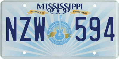 MS license plate NZW594