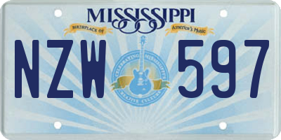 MS license plate NZW597