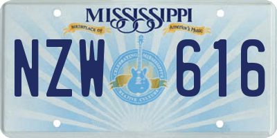 MS license plate NZW616