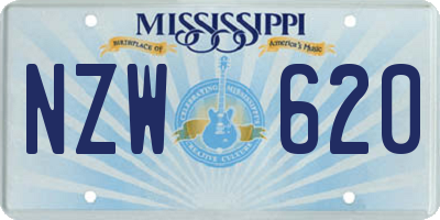 MS license plate NZW620
