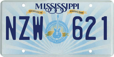 MS license plate NZW621
