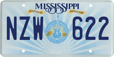 MS license plate NZW622