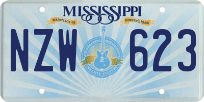 MS license plate NZW623