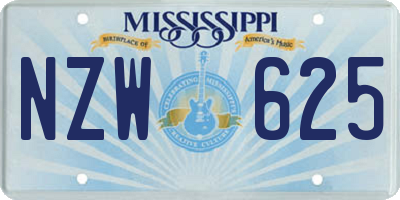 MS license plate NZW625