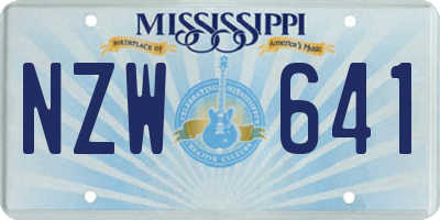 MS license plate NZW641