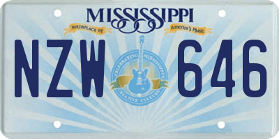 MS license plate NZW646