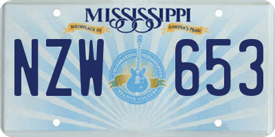 MS license plate NZW653