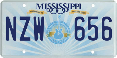 MS license plate NZW656