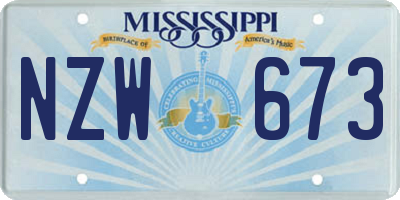 MS license plate NZW673