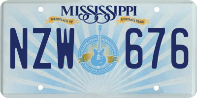 MS license plate NZW676
