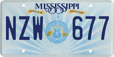 MS license plate NZW677