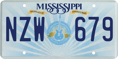 MS license plate NZW679