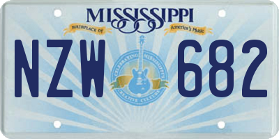 MS license plate NZW682