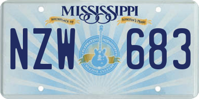 MS license plate NZW683