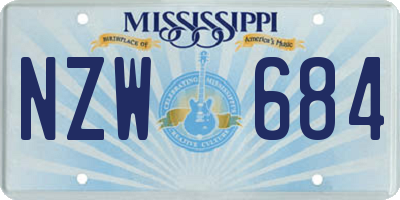 MS license plate NZW684