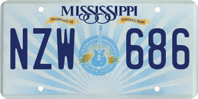 MS license plate NZW686