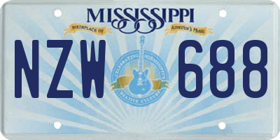MS license plate NZW688