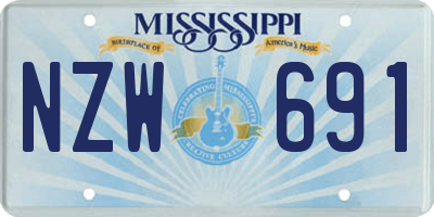 MS license plate NZW691