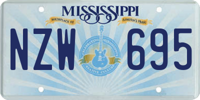 MS license plate NZW695