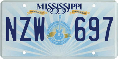 MS license plate NZW697