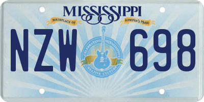 MS license plate NZW698