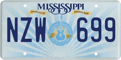 MS license plate NZW699