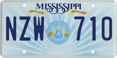 MS license plate NZW710
