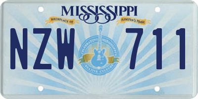 MS license plate NZW711