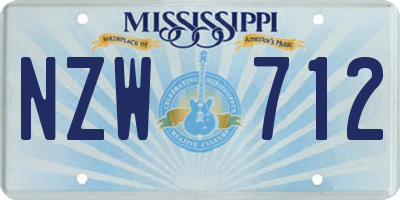 MS license plate NZW712