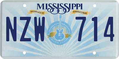 MS license plate NZW714