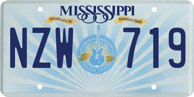 MS license plate NZW719