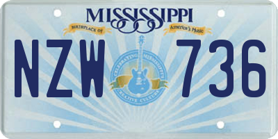MS license plate NZW736