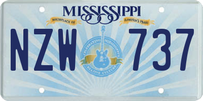 MS license plate NZW737