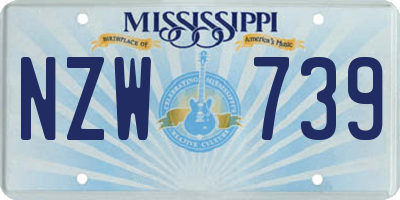MS license plate NZW739